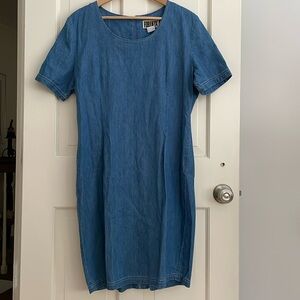 Vintage VTG Forenza Short Sleeve Denim Blue Jean Dress
